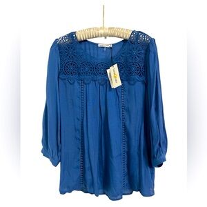 Figueroa & Flower NWT 2 Piece Blue Boho Tunic Size Large